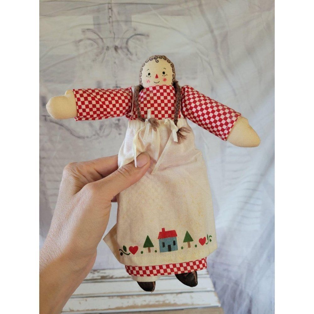 Country folk girl raggedy Ann‎ stuffed plush home d